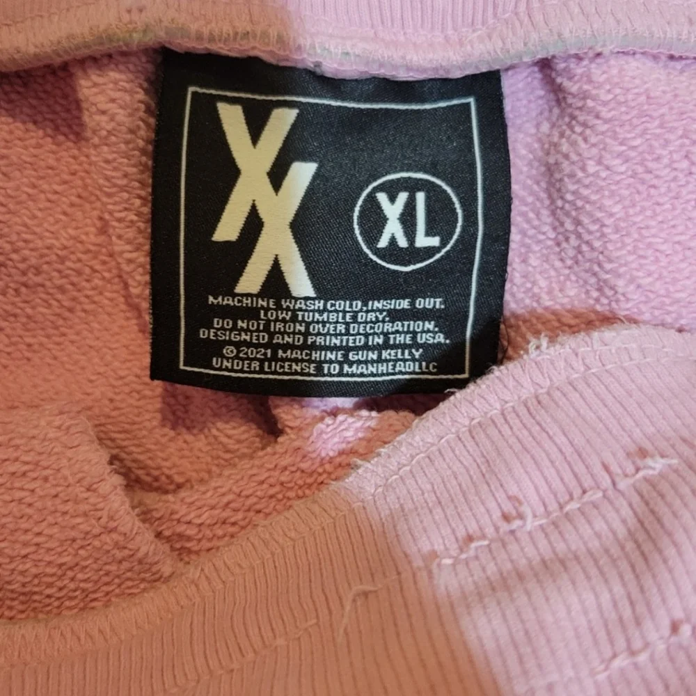 MGK Tickets To My Downfall RARE Pink Sweatpants Size XL - Picture 2 of 4